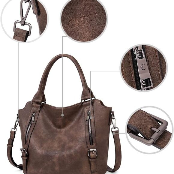 Purses for Women, Large Hobo Bags, Multiple Pockets Tote Handbags, Water Repelle - Picture 5 of 6